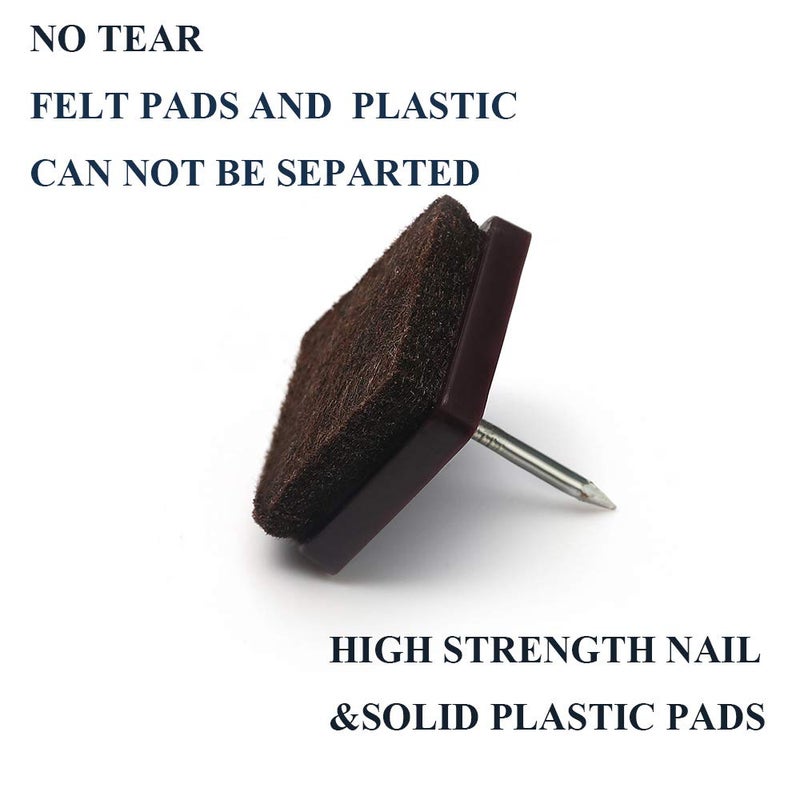 Furnigear Nail on Felt Pads Furnigear Furniture Pads Nail- Floor Protectors for Furniture Legs 24Pack Chair Felt Pads for Hardwood Floors(1X1-1/2, Rectangle) - Image 4